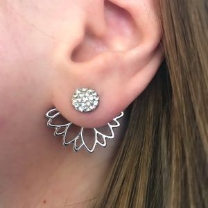 Earrings Lotus Flower Spring Stud Silver Color